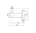 Technical Drawing: Mirage Robe Hook Single Brushed Bronze