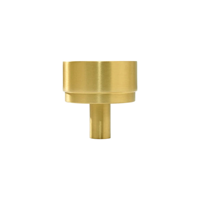 Side View Momo Handles Bellevue Knob Brushed Satin Brass BVKPL035.BSB - The Blue Space