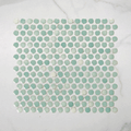 Mooloolaba Gloss Mint Porcelain Penny Round Mosaic Tile 20x20mm online at The Blue Space