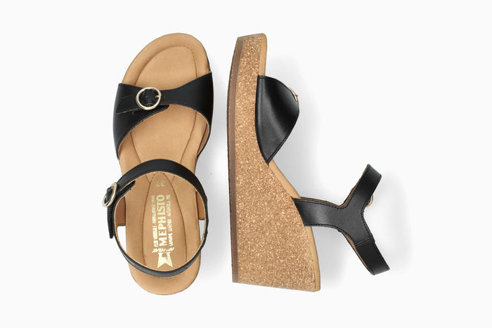 Natalya - Black Women Cork Sandals