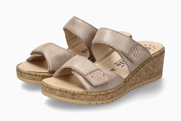 Navina - Light Taupe Women Sandals With Heel