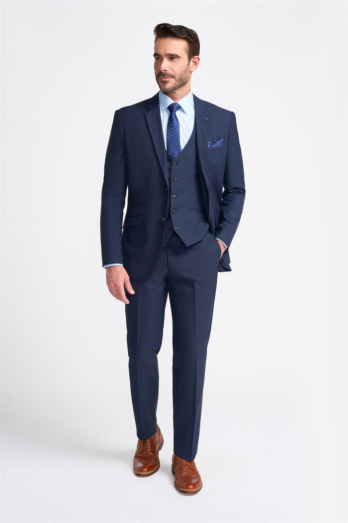 Navy Plain Blazer - House of Cavani
