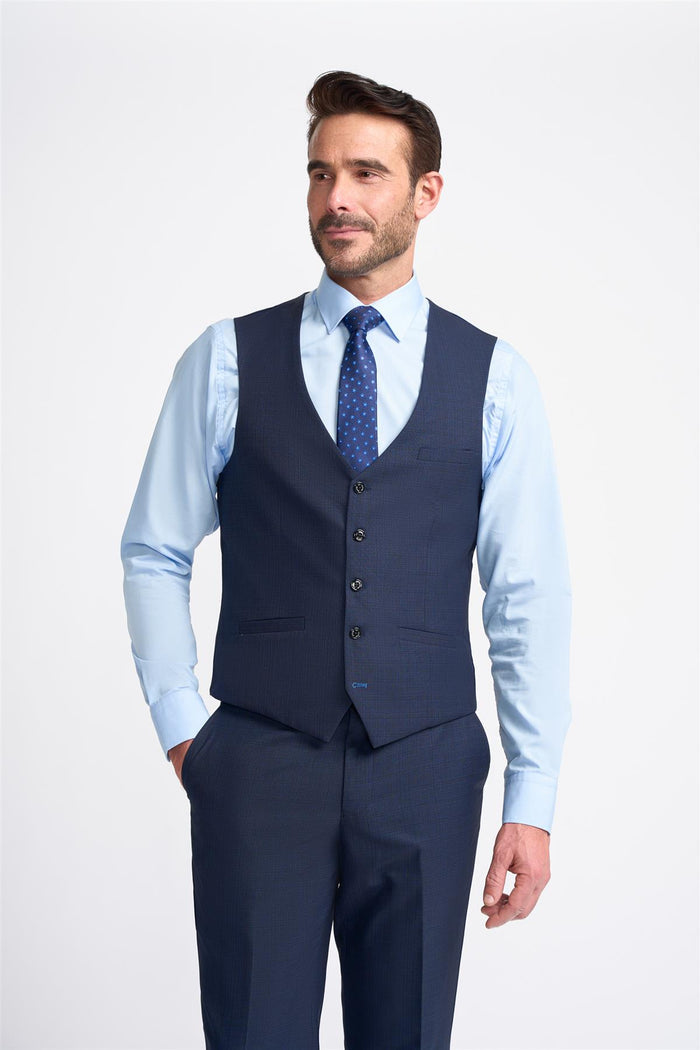 Navy Plain Waistcoat - House of Cavani