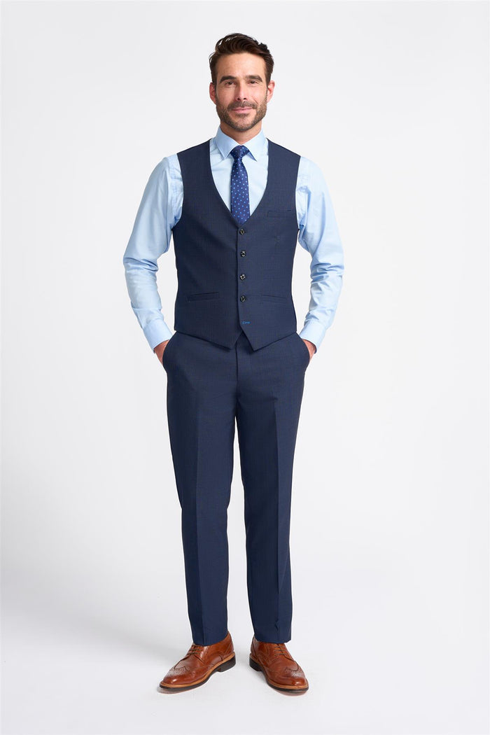 Navy Plain Waistcoat - House of Cavani