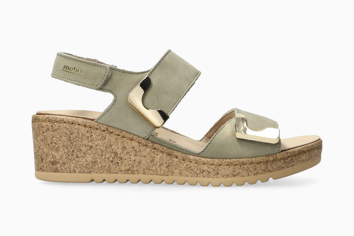 Nawel - Light Khaki Women Sandals With Heel