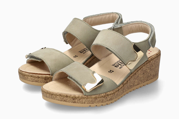 Nawel - Light Khaki Women Sandals With Heel