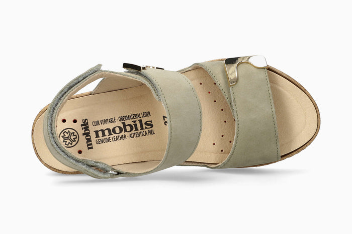 Nawel - Light Khaki Women Sandals With Heel