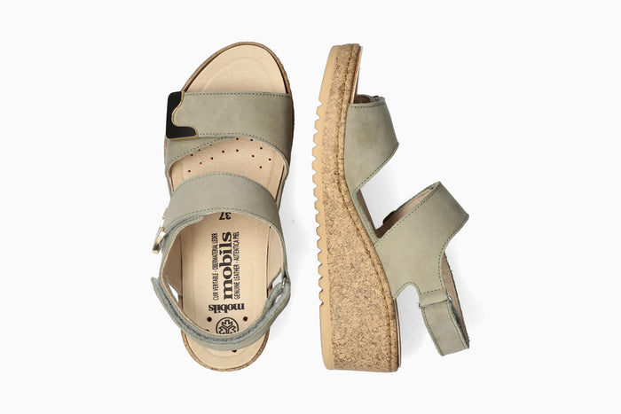 Nawel - Light Khaki Women Sandals With Heel