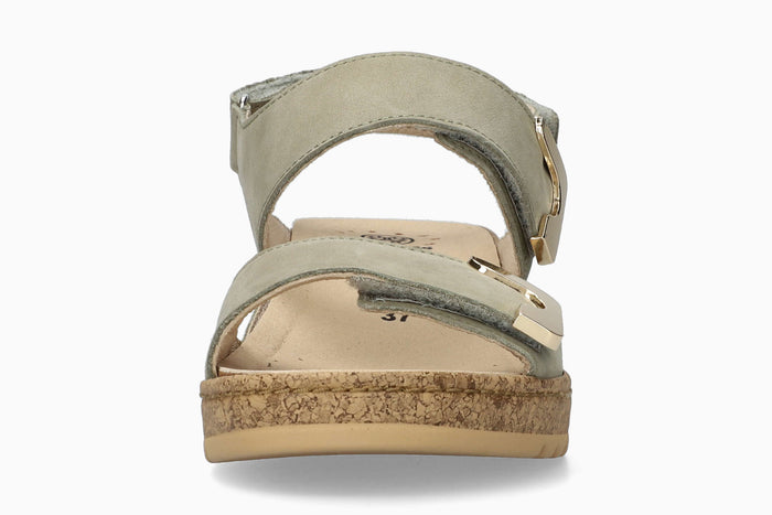 Nawel - Light Khaki Women Sandals With Heel