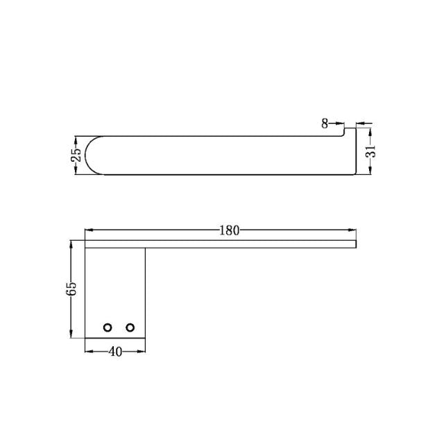 Technical Drawing Nero Bianca Toilet Roll Holder Gun Metal NR9086GM - The Blue Space