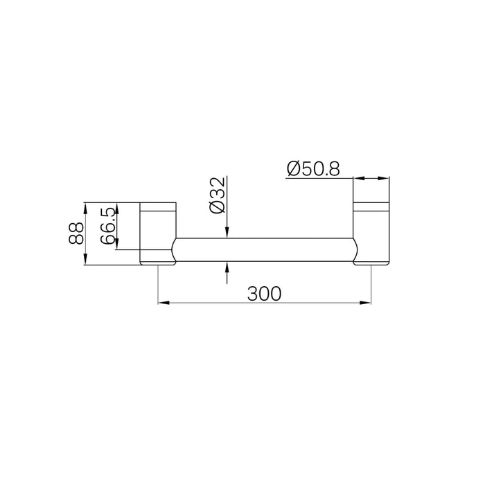 Nero Mecca Care 32mm Grab Rail 300mm Brushed Bronze