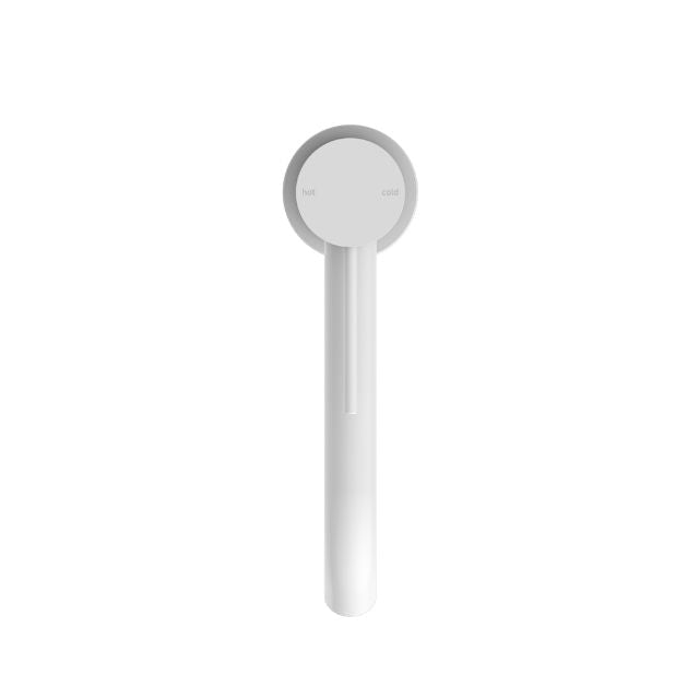 Top View Nero Mecca Mid Tall Basin Mixer Matte White - NR221901EMW - The Blue Space