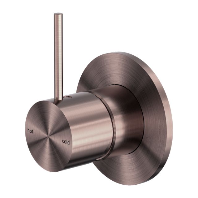 Nero Mecca 80mm Shower Mixer Handle Up in Brushed Bronze NR221911BBZ - The Blue Space
