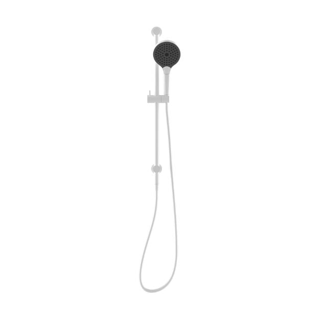 Front View Nero Mecca Shower Rail With Air Shower II Matte White - NR221905GMW - The Blue Space