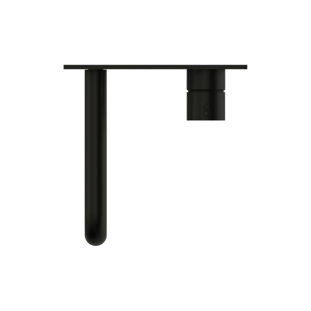 Top View Nero Mecca Wall Basin Mixer Handle Up 260mm Spout Matte Black - NR221910B260MB - The Blue Space
