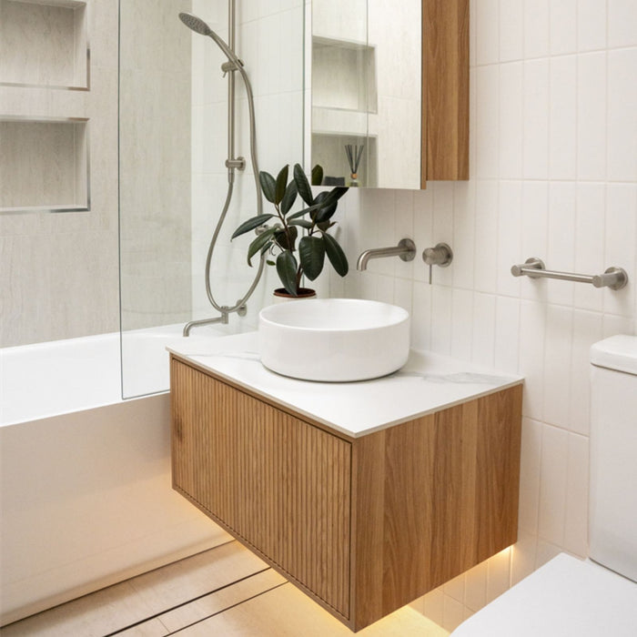 Lifestyle 3 Nero Mecca Wall Basin/Bath Mixer Separate Back Plate 160mm Brushed Nickel NR221910C160BN - The Blue Space