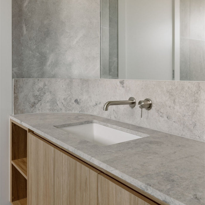Lifestyle 1 Nero Mecca Wall Basin/Bath Mixer Separate Back Plate 160mm Brushed Nickel NR221910C160BN - The Blue Space