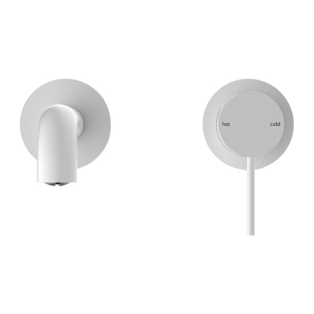 Buy Nero Mecca Wall Basin Mixer Separate Backplate 185mm Spout Matte White - NR221910C185MW - The Blue Space