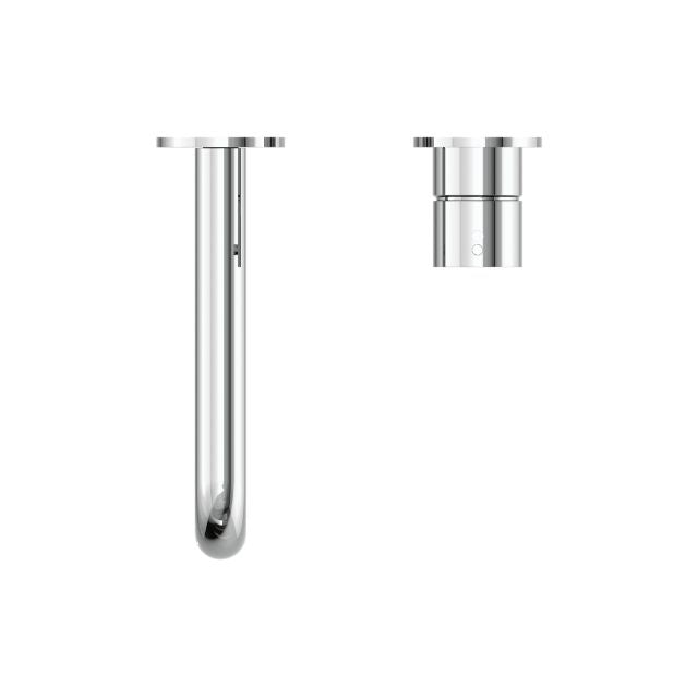 Shop Now Nero Mecca Wall Basin Mixer Separate Backplate Handle Up 120mm Spout Chrome - NR221910D120CH - The Blue Space