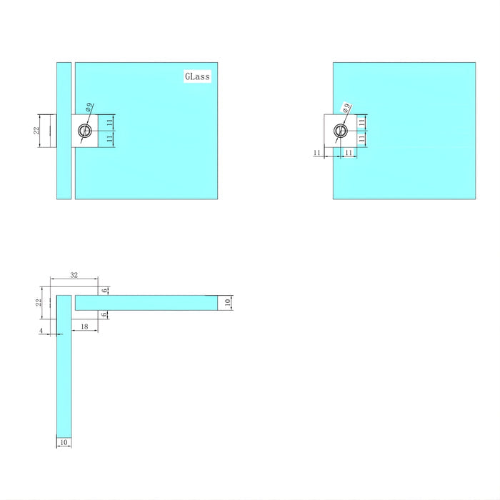 Nero Over Panel Glass to Glass Fitting - The Blue Space