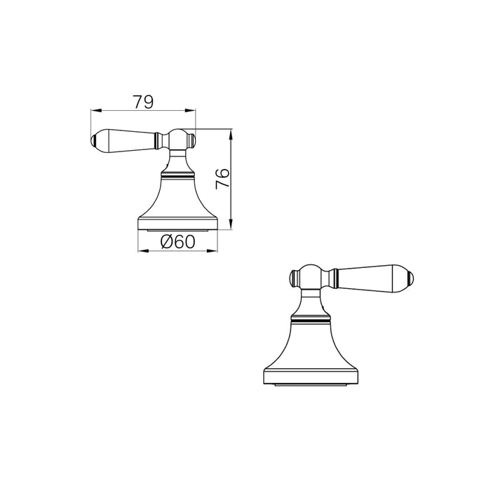 Line Drawing Nero York Wall Top Assemblies With Metal Lever Brushed Nickel NR692109B02BN - The Blue Space