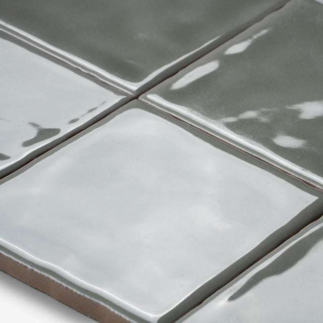 Olive Luca Hand Made Gloss Tile 100 x 100 x 8mm