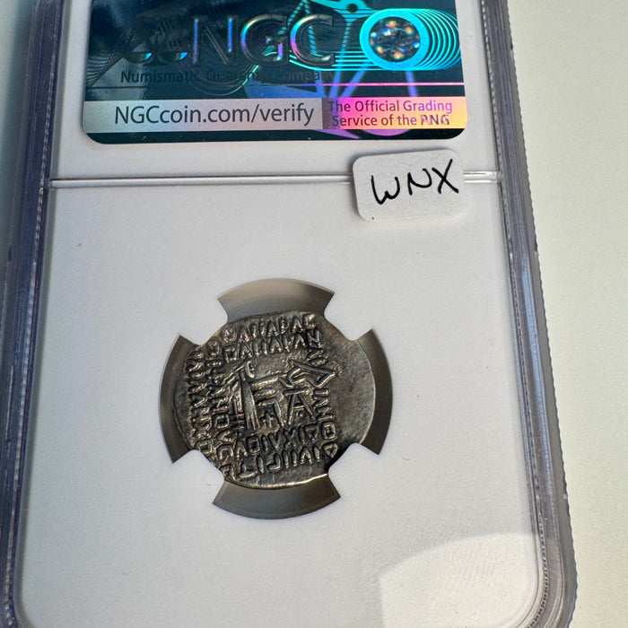 Parthian Empire, Pacorus I & II (78-120 AD) Silver Drachm, NGC XF