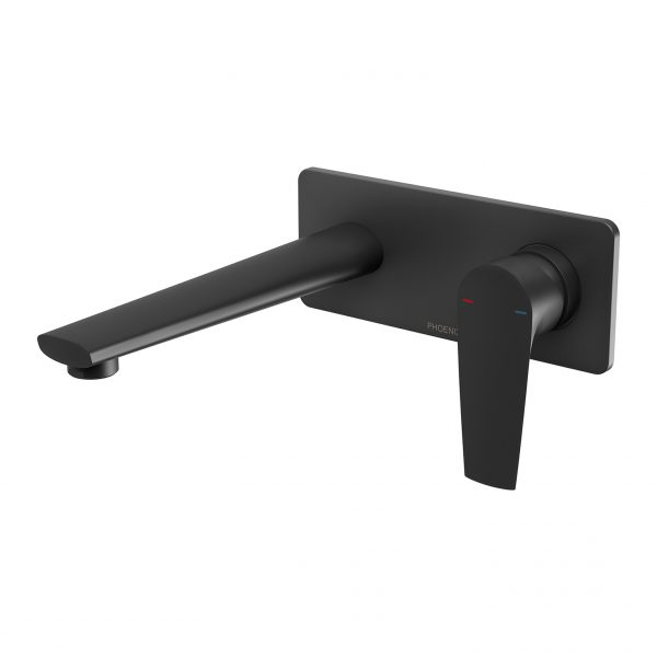 Arlo Wall Basin / Bath Mixer Set 200mm Trim Kit Only Matte Black Phoenix Builders Range | The Blue Space