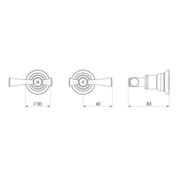 Technical Drawing; Phoenix Cromford Wall Top Assemblies