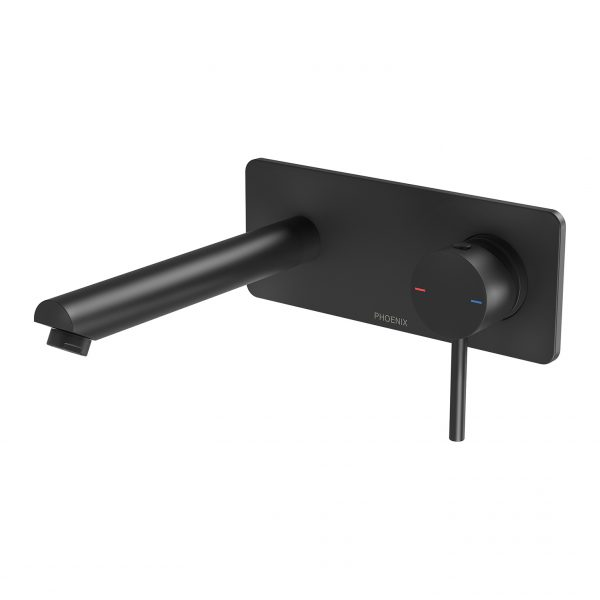 Phoenix Pina Wall Basin / Bath Mixer Set 180mm Trim Kit Only Matte Black