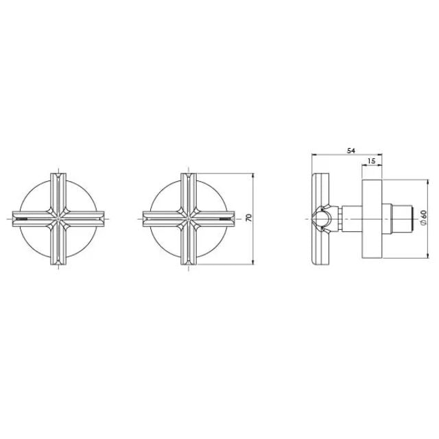 Technical Drawing Phoenix Vivid Slimline Plus Wall Top Assemblies Brushed Carbon 119-0600-31-1 - The Blue Space