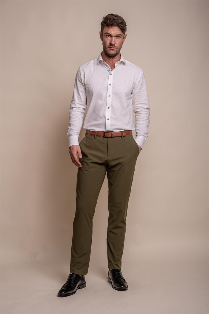 Reed khaki trouser front