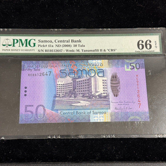 Samoa 2008 50 Tala, P#41a, PMG 66 Gem Unc EPQ