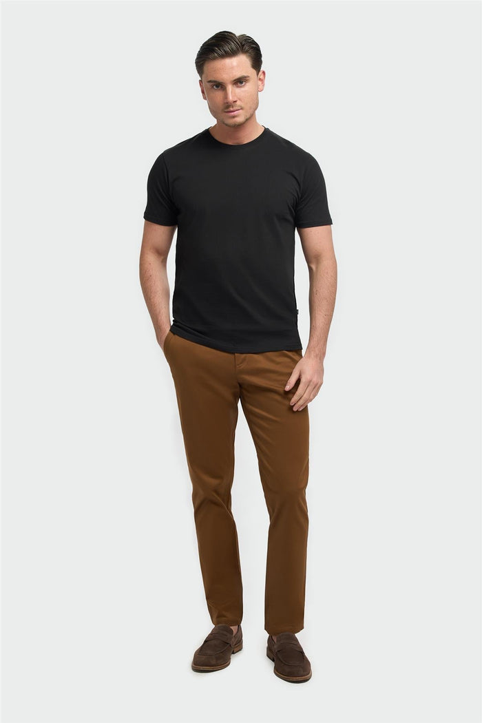 Sanchez Black Pure Cotton Stretch Fit Crew Neck T-Shirt