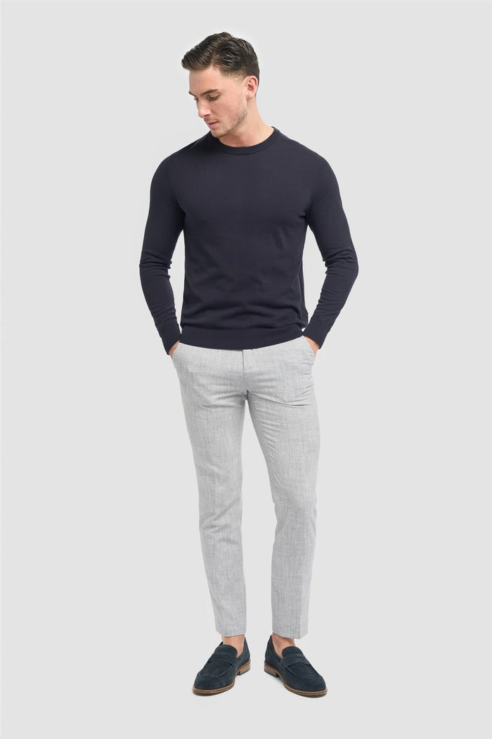 Savio Navy Lightweight Crew Neck Jumper