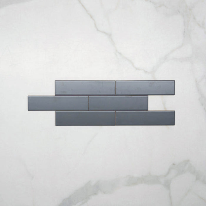 No Hand Sunset Iron Grey Satin Flat Ceramic Tile 50x200mm  - The Blue Space