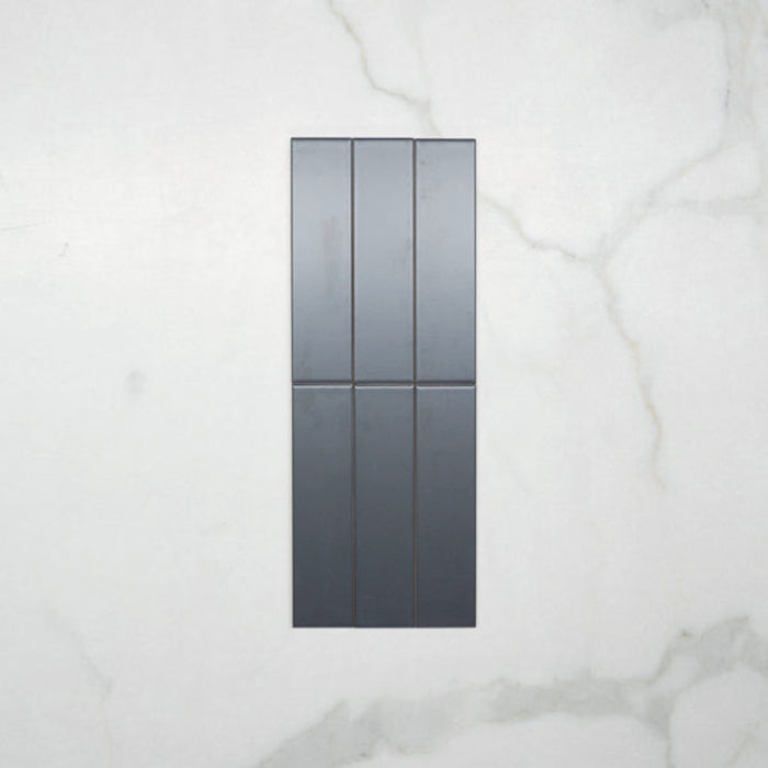 Faces No Hand Sunset Iron Grey Satin Flat Ceramic Tile 50x200mm  - The Blue Space
