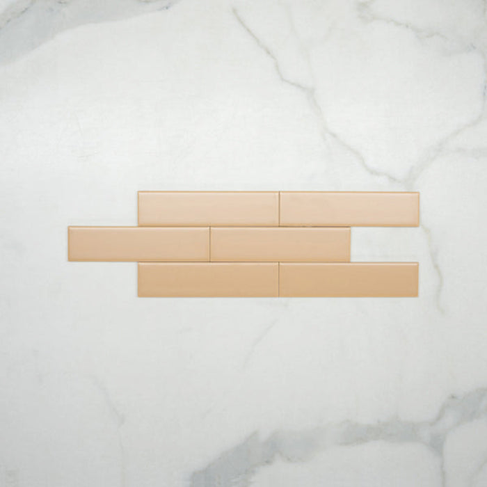Pattern No Hand Sunset Terracotta Clay Satin Flat Ceramic Tile 50x200mm  - The Blue Space