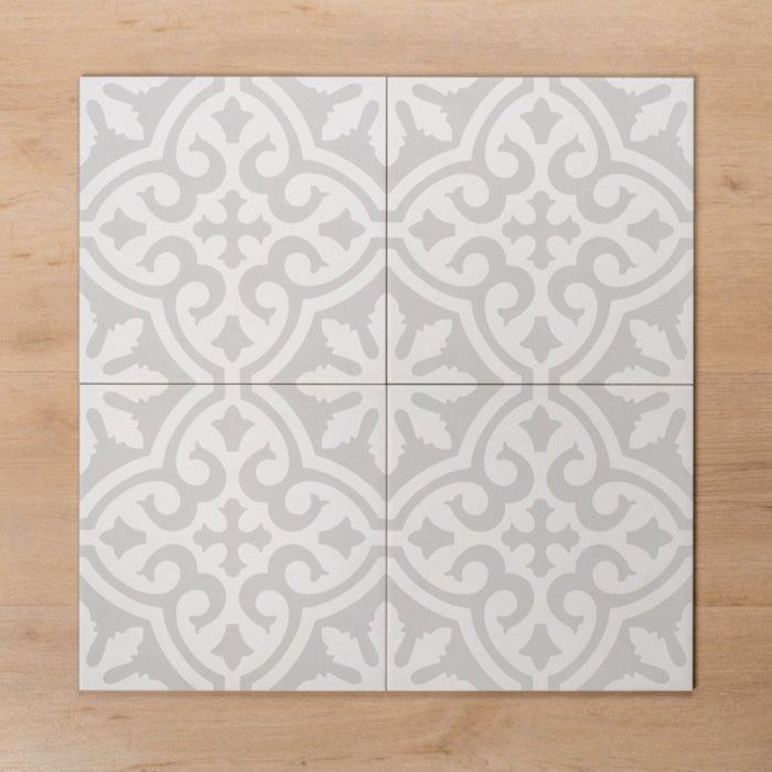 Pattern Tamarama Soft Grey Matt P3 Cushioned Edge Porcelain Tile 300x300mm 3KENGYM - The Blue Space