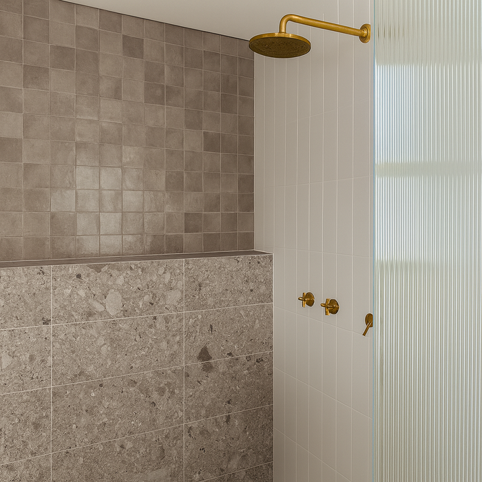 Taupe Ella Zellige Tile 100 x 100 x 10mm Italian Ceramic