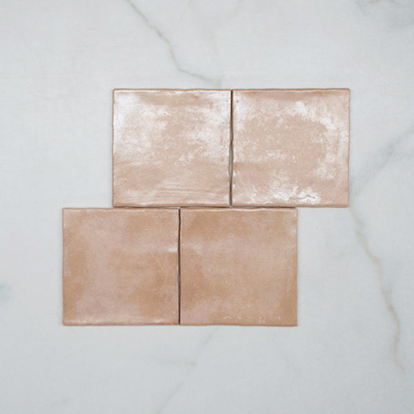 Terracotta Malee Gloss Hand Made Spanish Ceramic Tile 130 x 130 x 8mm