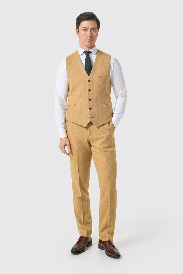 Thomas Amber Tweed Waistcoat