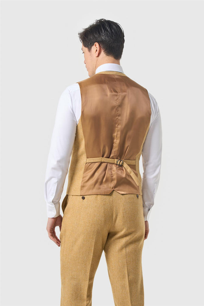 Thomas Amber Tweed Waistcoat
