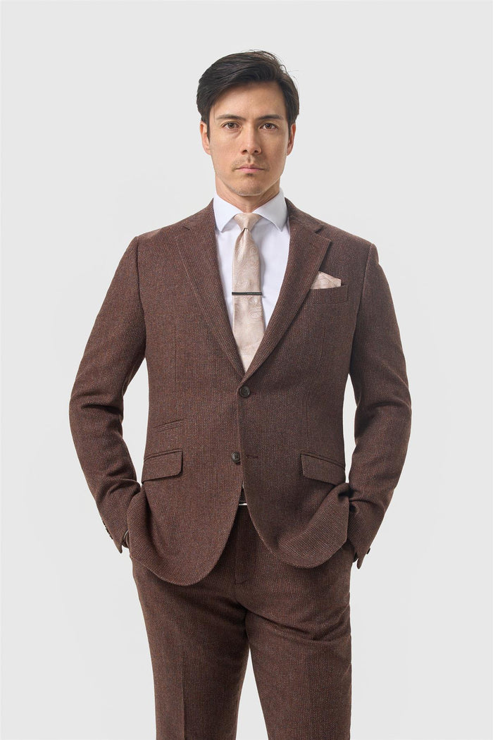 Thomas Dark Mahogany Tweed Blazer