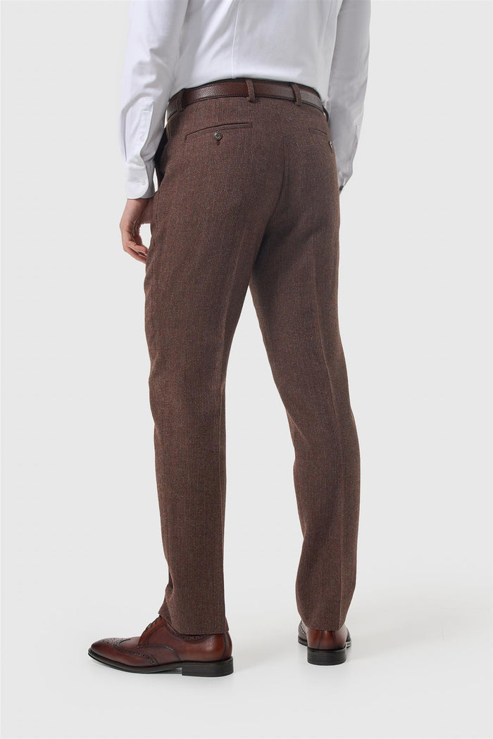 Thomas Dark Mahogany Tweed Trousers