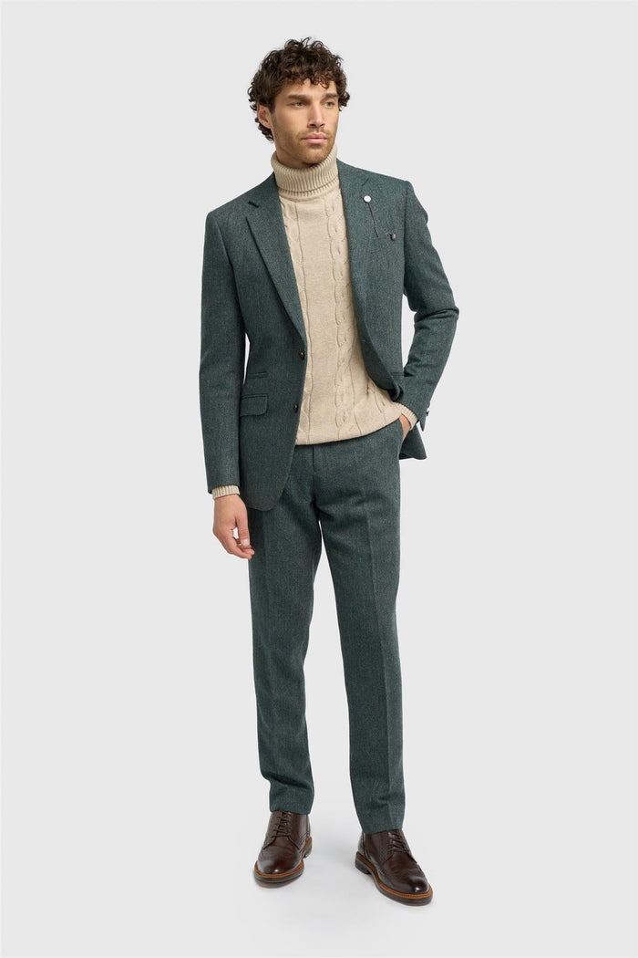 Thomas Lush Olive Tweed Blazer