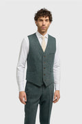 Thomas Lush Olive Tweed Waistcoat