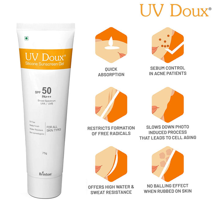 UV Doux Spf 50 Sunscreen Gel, 75gm