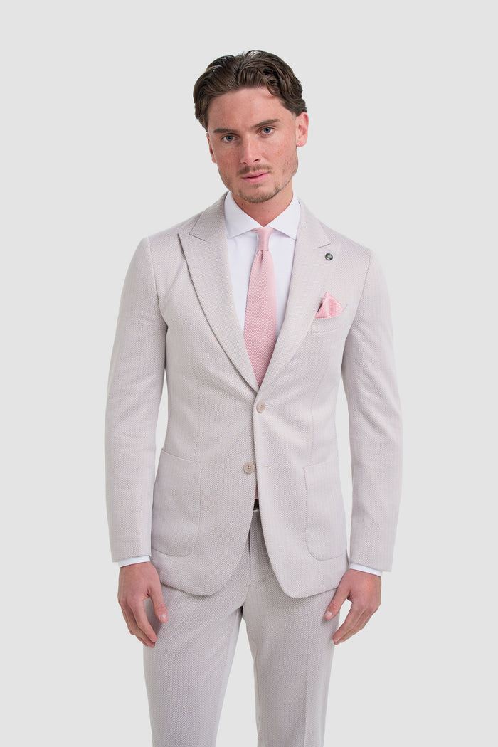 Vasco Beige Two Piece Suit - House of Cavani