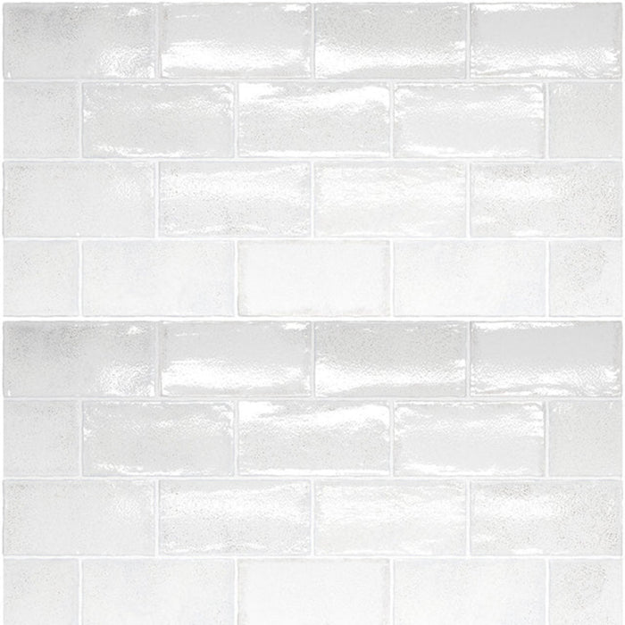 Looks White Dianna Hand Made Subway Tile 75 x 150 x 9mm Spanish Ceramic  | The Blue Space